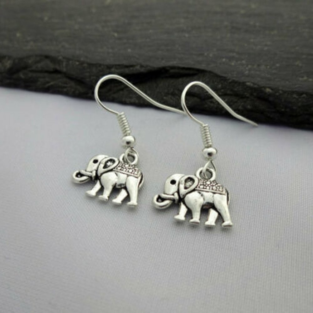 Elephant Silver Earrings - Picture 3 of 5